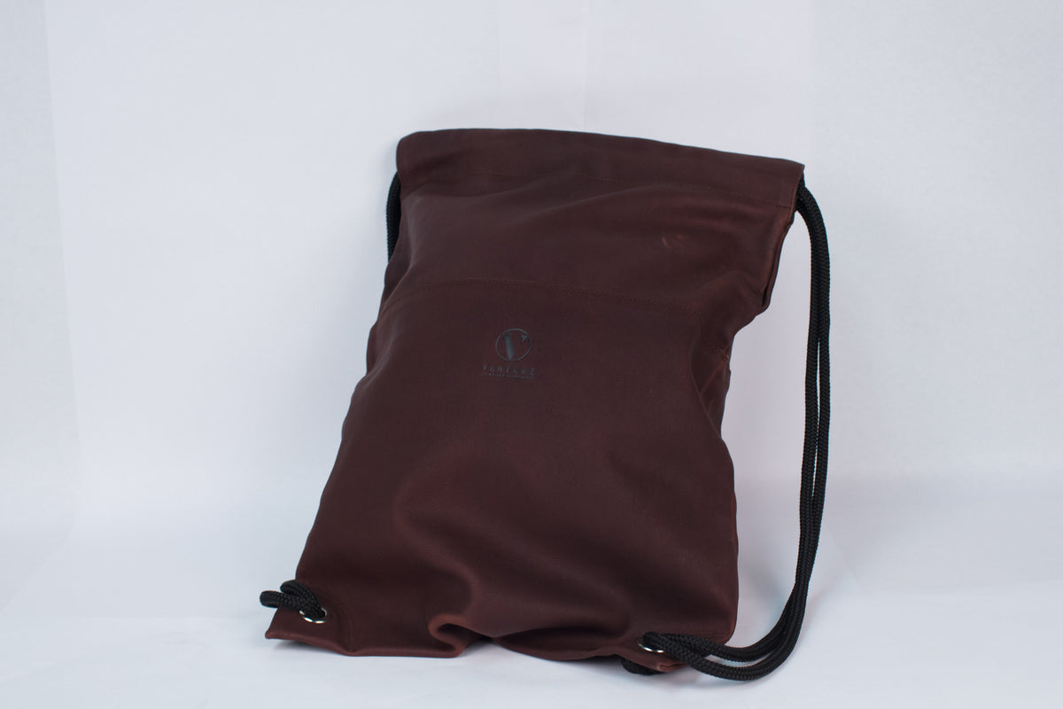 Big size／ゆるっとDrawstring Bag／dark brownファッション小物