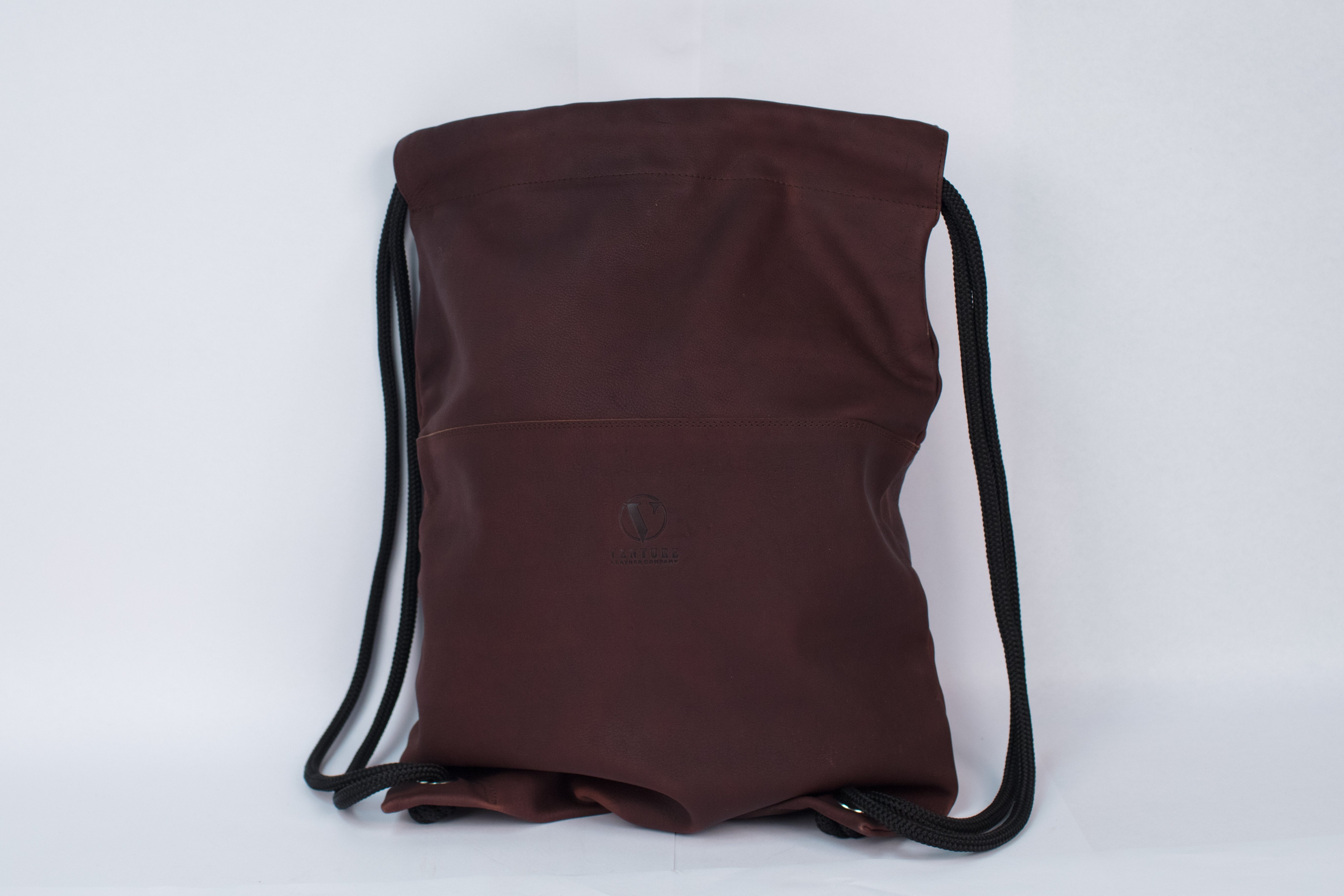 brown leather drawstring backpack Dark Brown Drawstring – Venture Leather Co