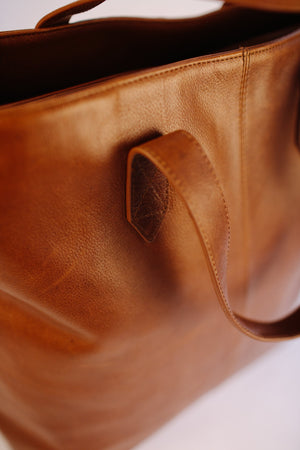 Brown Zipped Tote