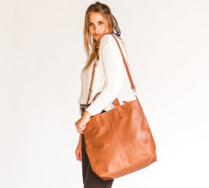 Brown Zipped Tote
